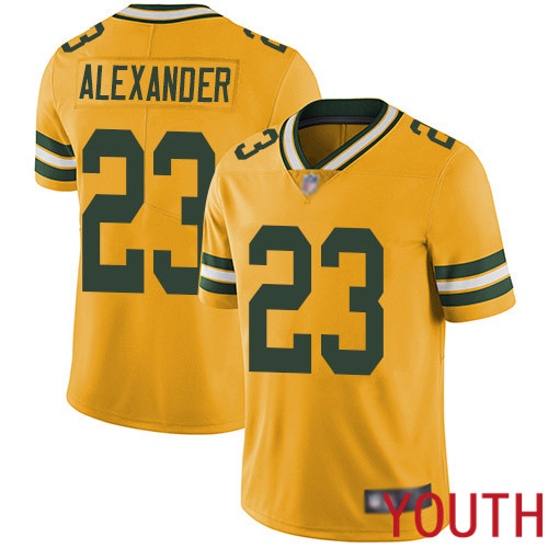 Green Bay Packers Limited Gold Youth #23 Alexander Jaire Jersey Nike NFL Rush Vapor Untouchable